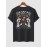 Snake Rose Moon Graphic Pattern Short Sleeves Crew Neck T-shirt