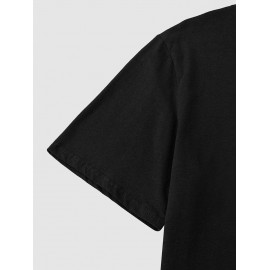 OSAKA Letter Dragon Graphic Pattern Short Sleeves Basic Tee OSAKA Letter Dragon Graphic Pattern Short Sleeves Basic Tee