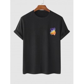 Letter New York Cartoon Bear Graphic Printed Short Sleeve T-shirt Letter New York Cartoon Bear Graphic Printed Short Sleeve T-shirt