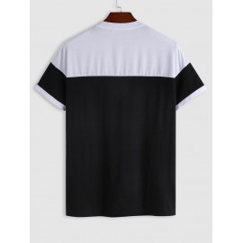Short Sleeves C'EST LA VIE PARIS Colorblock Two Tone T Shirt Short Sleeves C'EST LA VIE PARIS Colorblock Two Tone T Shirt