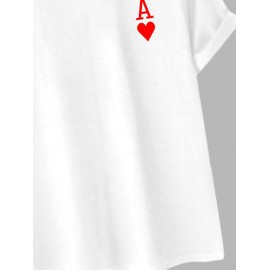 Playing Card Heart A Print T-shirt Playing Card Heart A Print T-shirt