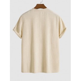 Jacquard Towel Cloth Textured Short Sleeves T-shirt Jacquard Towel Cloth Textured Short Sleeves T-shirt