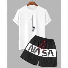 Astronaut Graphic Print Short Sleeve T Shirt Astronaut Graphic Print Short Sleeve T Shirt