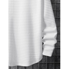 Men's Minimalist Style Jacquard Textured Round Neck Long Sleeves T-shirt Men's Minimalist Style Jacquard Textured Round Neck Long Sleeves T-shirt