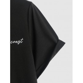 Men's Colorblock West Coast Pattern Short Sleeves Crew Neck T-shirt Men's Colorblock West Coast Pattern Short Sleeves Crew Neck T-shirt