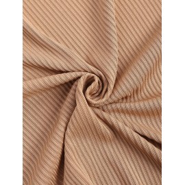 Solid Color Ribbed Textured Short Sleeves T-shirt Solid Color Ribbed Textured Short Sleeves T-shirt