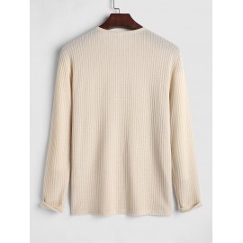 Men's Daily Casual Button Placket Solid Color Round Neck Knitted Long Sleeve Henley T Shirt Men's Daily Casual Button Placket Solid Color Round Neck Knitted Long Sleeve Henley T Shirt