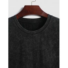 Men's Vintage Washed Crew Neck Sleeveless Casual T Shirt 100% Cotton Summer Tank Top Men's Vintage Washed Crew Neck Sleeveless Casual T Shirt 100% Cotton Summer Tank Top