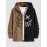 Men's Zip Up Two Tone Colorblock Smile Face Embroidery Halloween Polar Fleece Hoodie Jacket