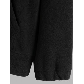 Men's Zip Up Two Tone Colorblock Smile Face Embroidery Halloween Polar Fleece Hoodie Jacket Men's Zip Up Two Tone Colorblock Smile Face Embroidery Halloween Polar Fleece Hoodie Jacket