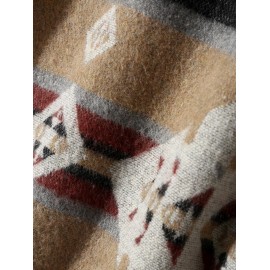 Men's Vintage Ethnic Aztec Geometric Print Pocket Design Woolen Shacket Jacket Men's Vintage Ethnic Aztec Geometric Print Pocket Design Woolen Shacket Jacket