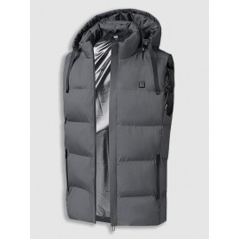 7 Areas Heating USB Charging Thermal Hooded Warm Puffer Quilted Padded Vest Gilet Zippered Pockets Waistcoat (Battery Not Included) 7 Areas Heating USB Charging Thermal Hooded Warm Puffer Quilted Padded Vest Gilet Zippered Pockets Waistcoat (Battery Not Included)