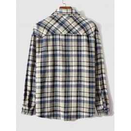 Men's Daily Casual Plaid Flap Cargo Pockets Button Up Long Sleeve Flannel Shirt Jacket Shacket Men's Daily Casual Plaid Flap Cargo Pockets Button Up Long Sleeve Flannel Shirt Jacket Shacket
