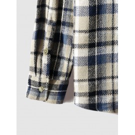Men's Daily Casual Plaid Flap Cargo Pockets Button Up Long Sleeve Flannel Shirt Jacket Shacket Men's Daily Casual Plaid Flap Cargo Pockets Button Up Long Sleeve Flannel Shirt Jacket Shacket