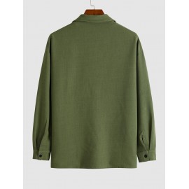 Men's Plain Color Front Pockets Design Turn-down Collar Jacket Men's Plain Color Front Pockets Design Turn-down Collar Jacket