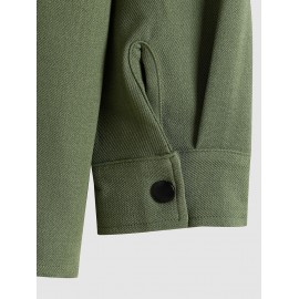 Men's Plain Color Front Pockets Design Turn-down Collar Jacket Men's Plain Color Front Pockets Design Turn-down Collar Jacket