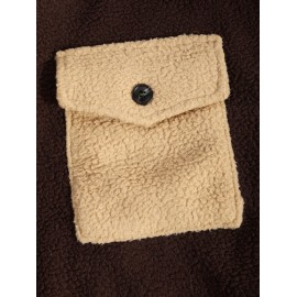 Men's Two Tone Colorblock Flap Pocket Button Front Fuzzy Fleece Jacket Men's Two Tone Colorblock Flap Pocket Button Front Fuzzy Fleece Jacket