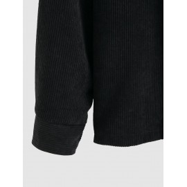 Double Pockets Design Fuzzy Fleece-lined Corduroy Jacket Double Pockets Design Fuzzy Fleece-lined Corduroy Jacket