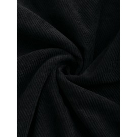 Double Pockets Design Fuzzy Fleece-lined Corduroy Jacket Double Pockets Design Fuzzy Fleece-lined Corduroy Jacket