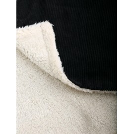 Double Pockets Design Fuzzy Fleece-lined Corduroy Jacket Double Pockets Design Fuzzy Fleece-lined Corduroy Jacket