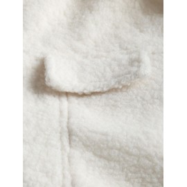 Fluffy Polar Fleece Solid Color Button Fly Jacket Fluffy Polar Fleece Solid Color Button Fly Jacket