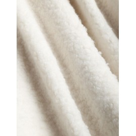 Fluffy Polar Fleece Solid Color Button Fly Jacket Fluffy Polar Fleece Solid Color Button Fly Jacket