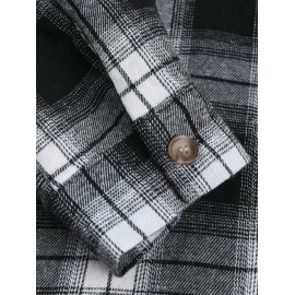 UNISEX Plaid Flap Pocket Faux Sherpa Thermal Lined Fluffy Turn Down Collar Winter Shacket UNISEX Plaid Flap Pocket Faux Sherpa Thermal Lined Fluffy Turn Down Collar Winter Shacket