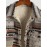 Men's Ethnic Woolen Geometric Aztec Print Shacket Pocket Fleece Lined Fluffy Jacket