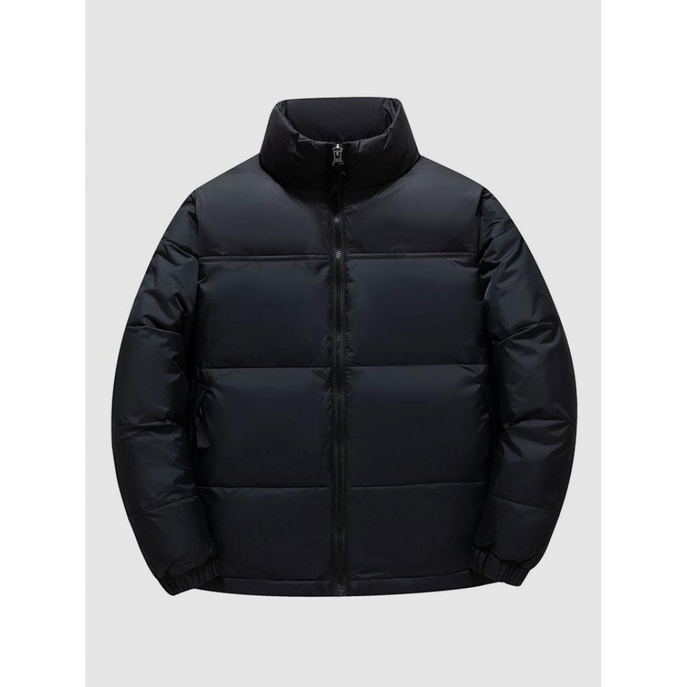 Colorblock Two Tone Zip Up Puffer Down Jacket Colorblock Two Tone Zip Up Puffer Down Jacket