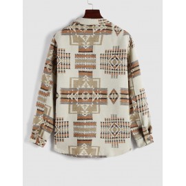 Geometric Tribal Ethnic Aztec Printed Shacket Geometric Tribal Ethnic Aztec Printed Shacket