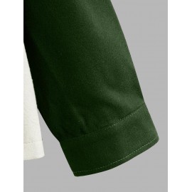 Colorblock Front Pocket Design Woolen Jacket Colorblock Front Pocket Design Woolen Jacket