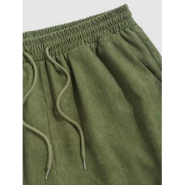 BOSTON Letter Embroidered Drawstring Corduroy Shorts BOSTON Letter Embroidered Drawstring Corduroy Shorts