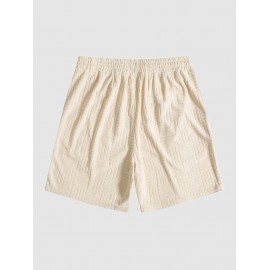 Geometric Jacquard Terry Cloth Textured Drawstring Sweat Shorts Geometric Jacquard Terry Cloth Textured Drawstring Sweat Shorts