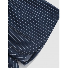 Pinstripe Pocket Drawstring Shorts Pinstripe Pocket Drawstring Shorts