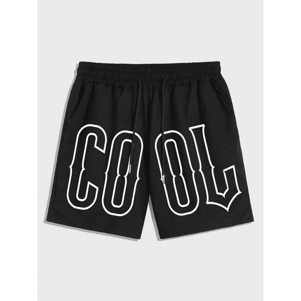 COOL Letter Printed Sweat Shorts COOL Letter Printed Sweat Shorts