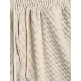 Solid Color Drawstring Corduroy Shorts Solid Color Drawstring Corduroy Shorts