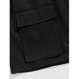 Letter Printed Multi-pocket Buckle Strap Design Cargo Shorts Letter Printed Multi-pocket Buckle Strap Design Cargo Shorts