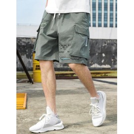 Streetwear Drawstring Letter Print Pocket Cargo Shorts Streetwear Drawstring Letter Print Pocket Cargo Shorts