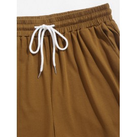 Men's Casual Athleisure Drawstring Pockets Solid Color Pull On Bermuda Shorts Men's Casual Athleisure Drawstring Pockets Solid Color Pull On Bermuda Shorts