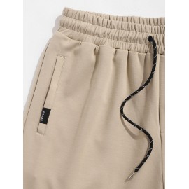 Side Slit Breathable Mountain Embroidery Drawstring Athletic Shorts Side Slit Breathable Mountain Embroidery Drawstring Athletic Shorts
