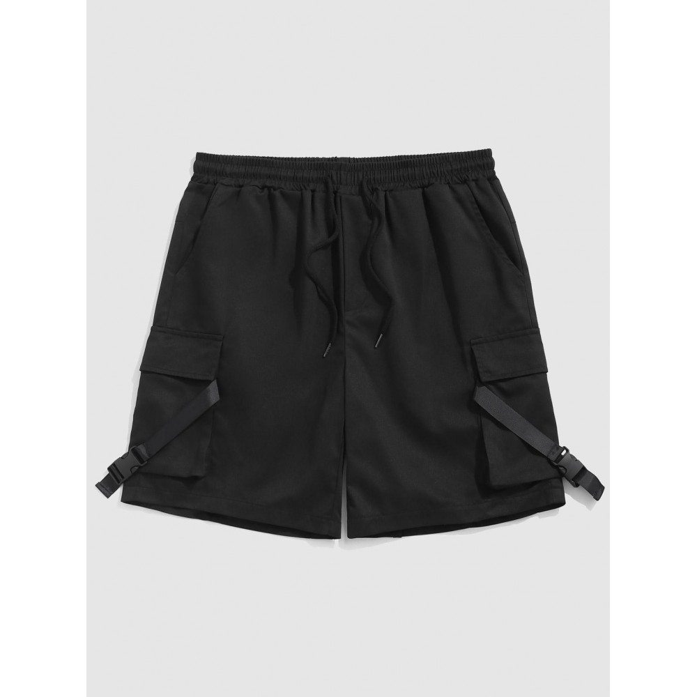 Buckle Strap Multi-pocket Design Cargo Shorts Buckle Strap Multi-pocket Design Cargo Shorts