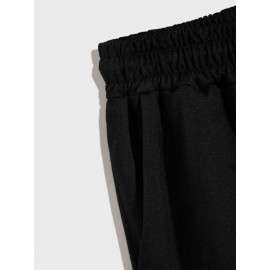 Men's Daily Casual Drawstring Faith Print Pocket Bermuda Shorts Men's Daily Casual Drawstring Faith Print Pocket Bermuda Shorts
