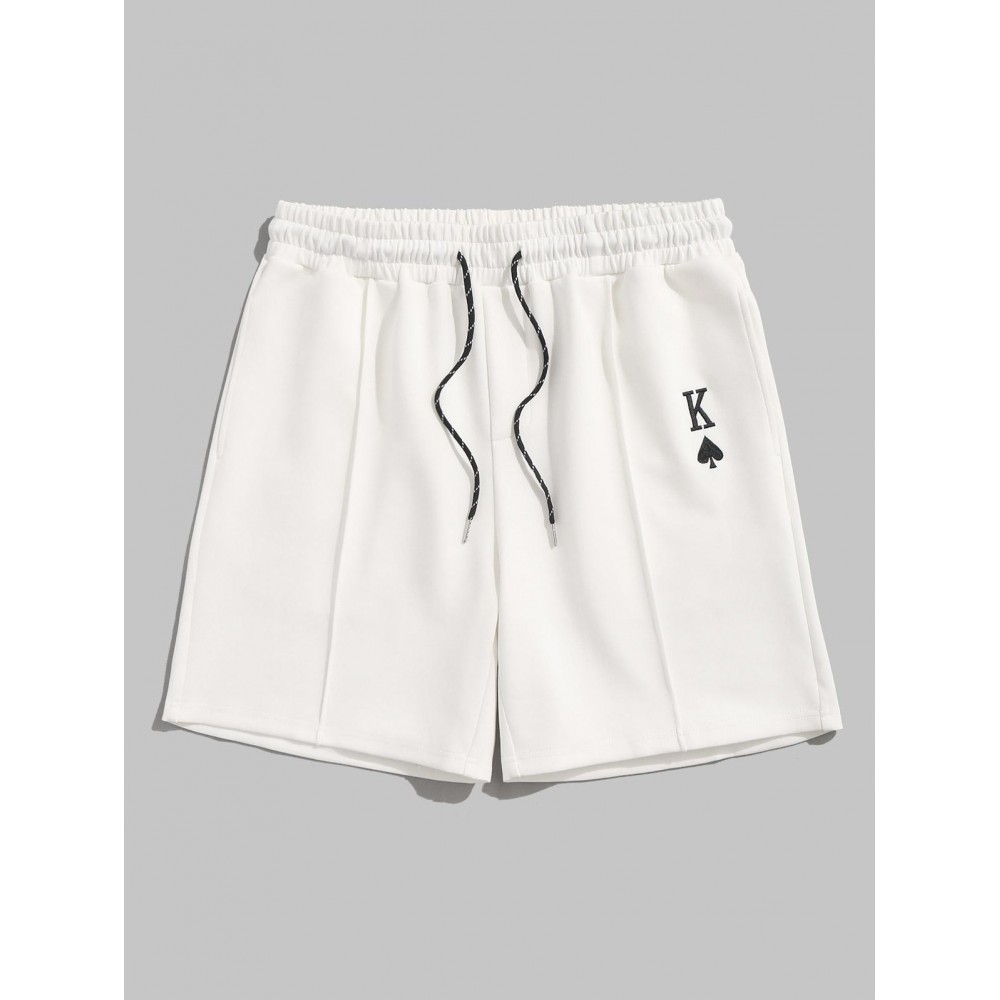 King of Spades Playing Card Embroidered Sports Shorts King of Spades Playing Card Embroidered Sports Shorts