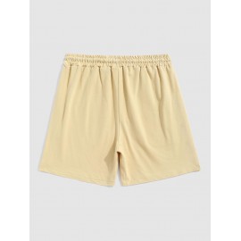 Men's Rose Slogan Printed Casual Drawstring Shorts Men's Rose Slogan Printed Casual Drawstring Shorts