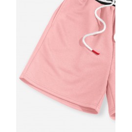 Streetwear Pure Color Drawstring Sweat Shorts Streetwear Pure Color Drawstring Sweat Shorts