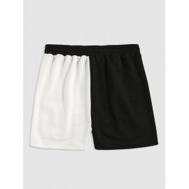 Two Tone Color Smile Face Printed Sport Shorts Two Tone Color Smile Face Printed Sport Shorts