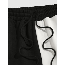 Two Tone Color Smile Face Printed Sport Shorts Two Tone Color Smile Face Printed Sport Shorts
