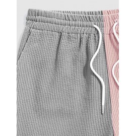 Two Tone Color Drawstring Corduroy Shorts Two Tone Color Drawstring Corduroy Shorts