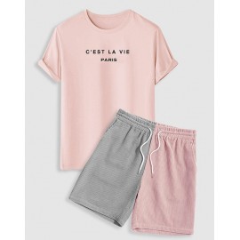 Two Tone Color Drawstring Corduroy Shorts Two Tone Color Drawstring Corduroy Shorts