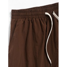 Colorblock Drawstring Casual Shorts Colorblock Drawstring Casual Shorts